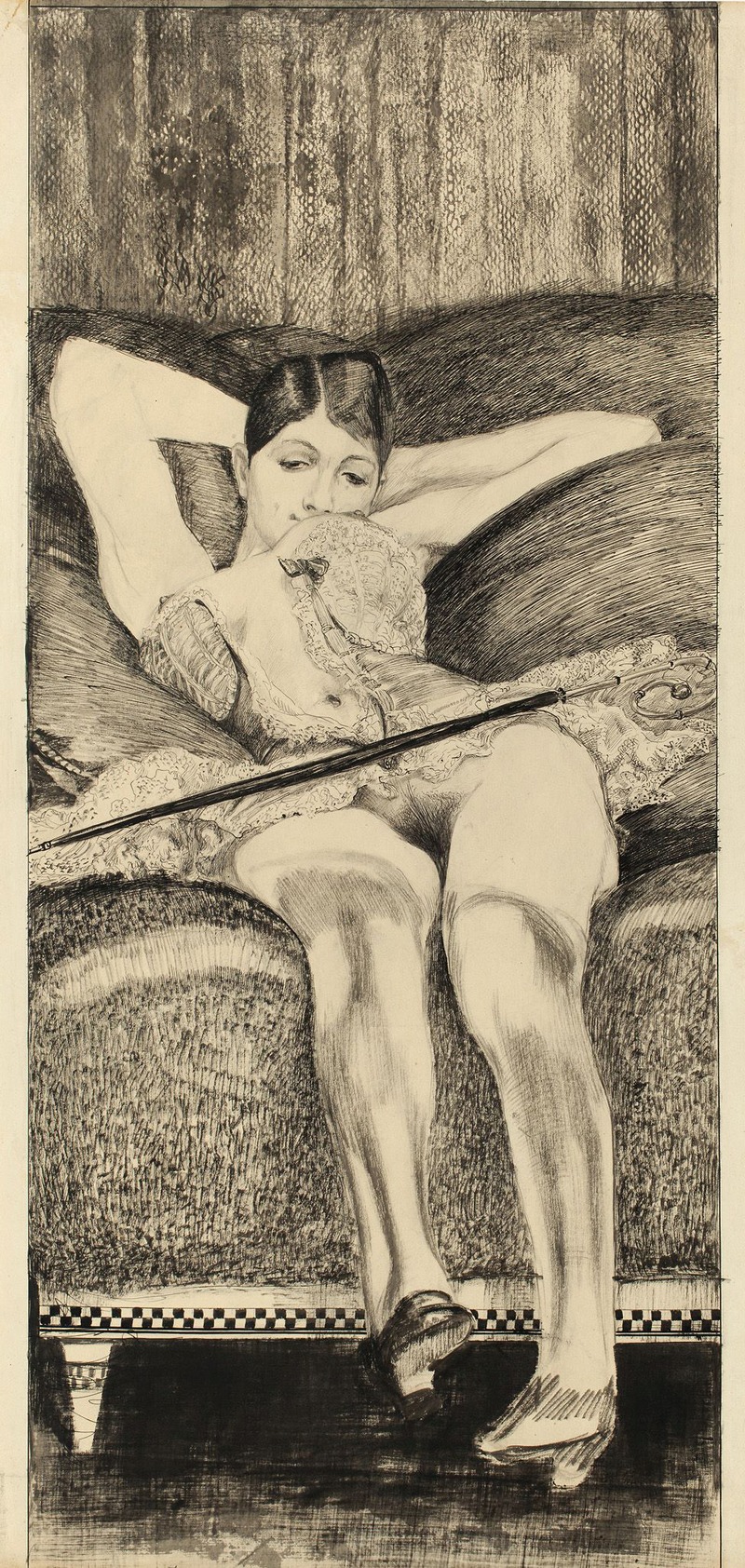 Junge Frau auf Diwan by Макс Клингер — digital art print download