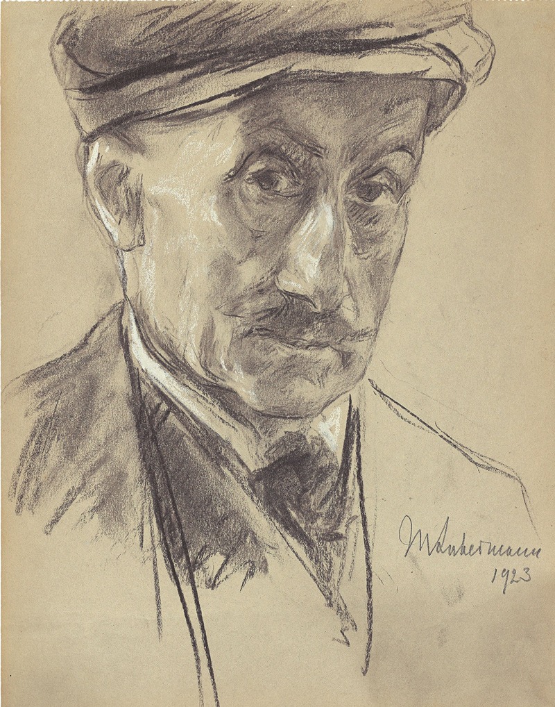 Selbstbildnis mit Schirmmütze by Макс Либерман, 1923 — digital art print download
