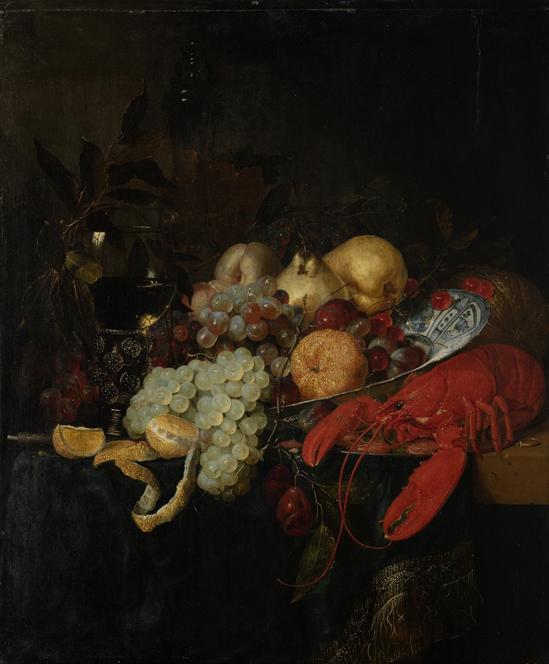 Still Life with Fruit and Lobster by Pieter de Ring — digital art print download