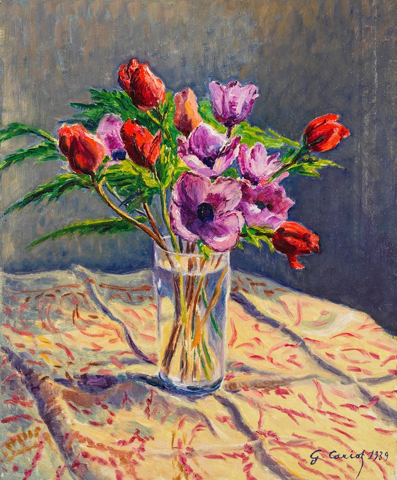 Anémones dans un verre by Гюстав Карьо — digital art print download