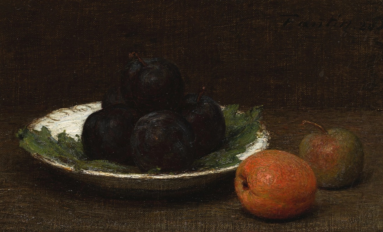 Nature morte aux prunes by Анри Фантен-Латур, 1880 — digital art print download