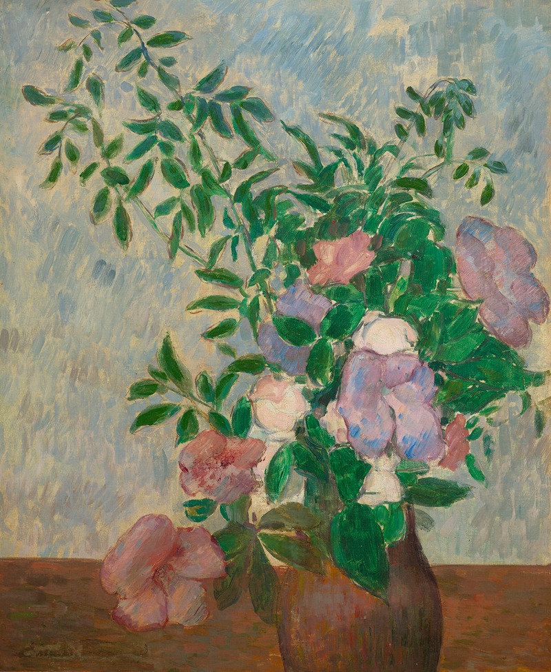 Nature morte au vase de fleurs by Эмиль Бернар — digital art print download