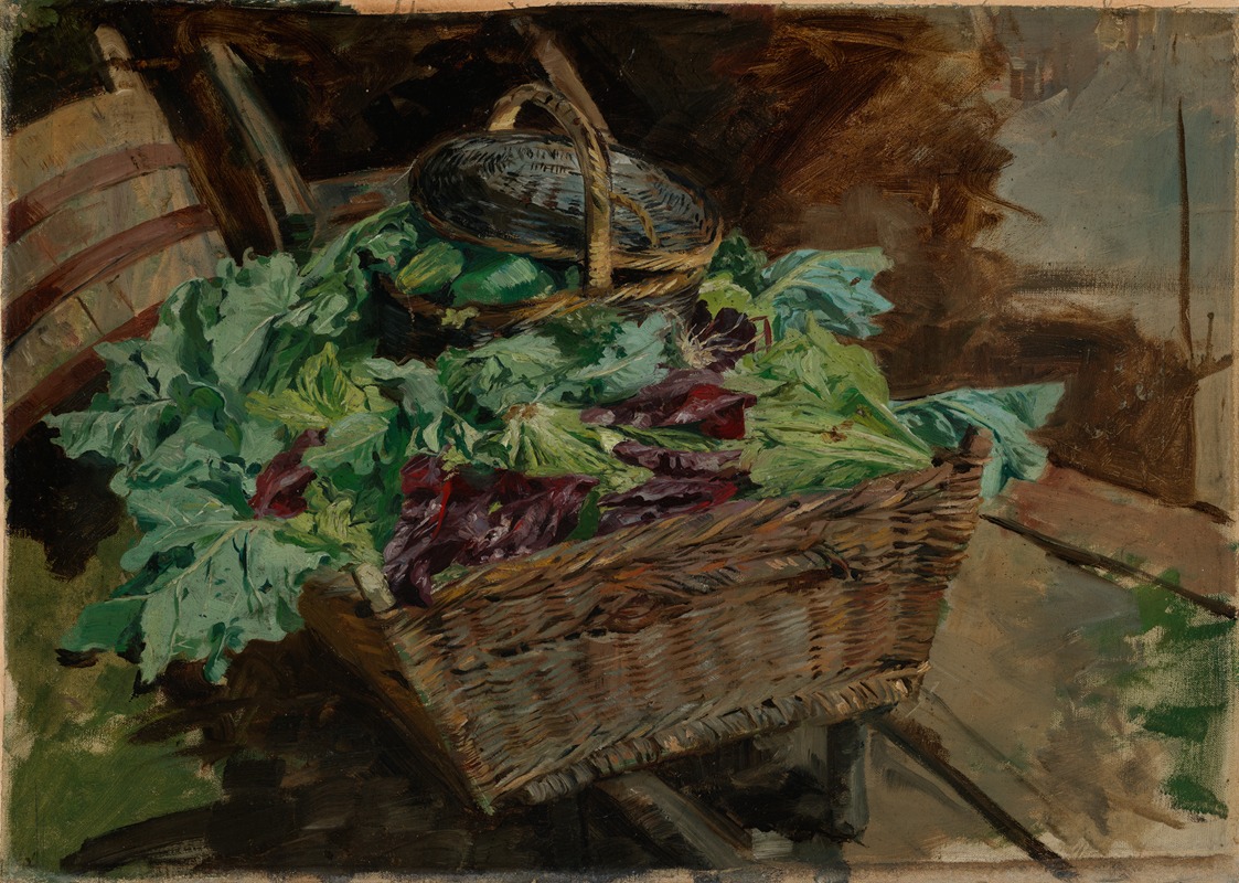 Korb mit Gemüse by Fritz Boehle — digital art print download