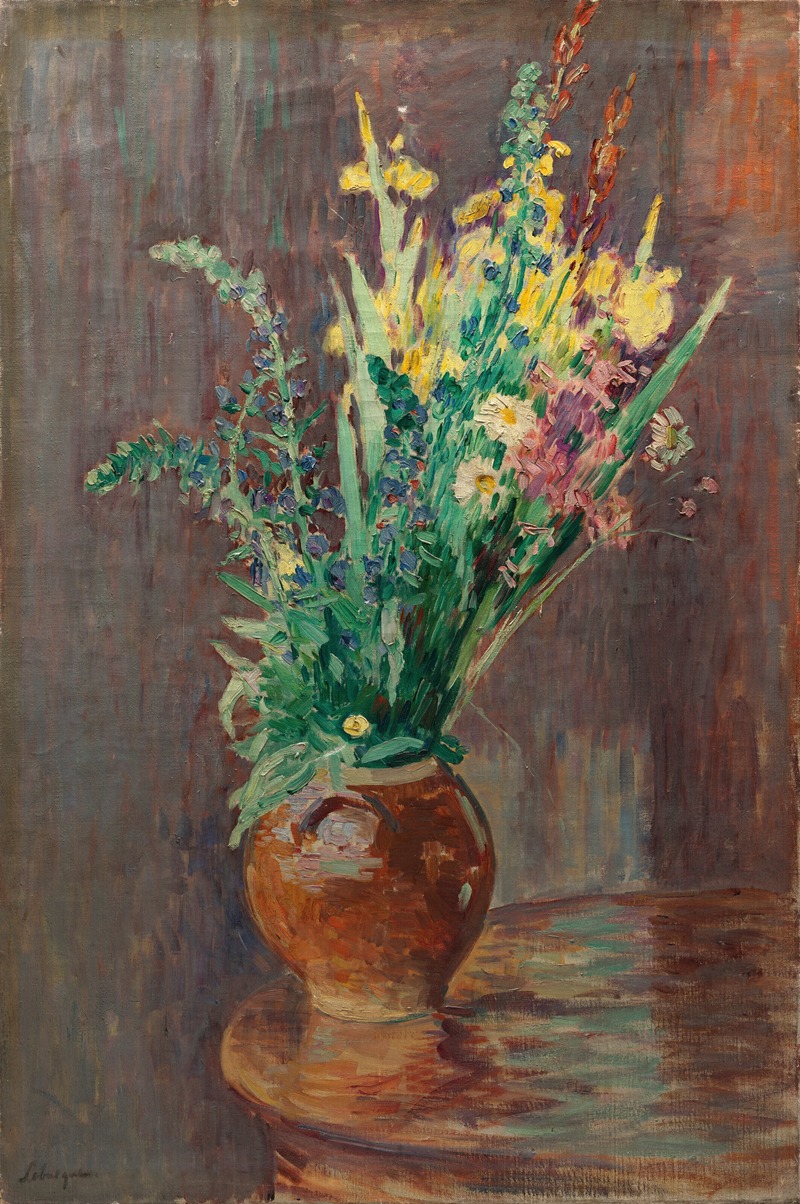 Gerbe de fleurs dans un pot by Анри Лебаск — digital art print download