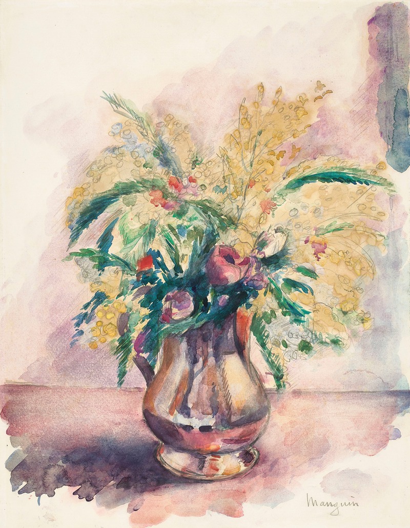 Anémones et mimosas by Анри Мангин, 1943 — digital art print download