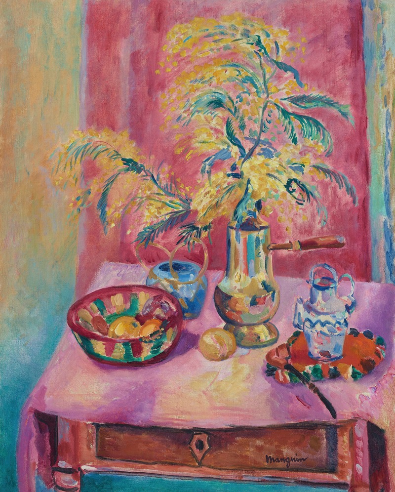 Mimosas dans la chocolatière by Анри Мангин, 1919 — digital art print download