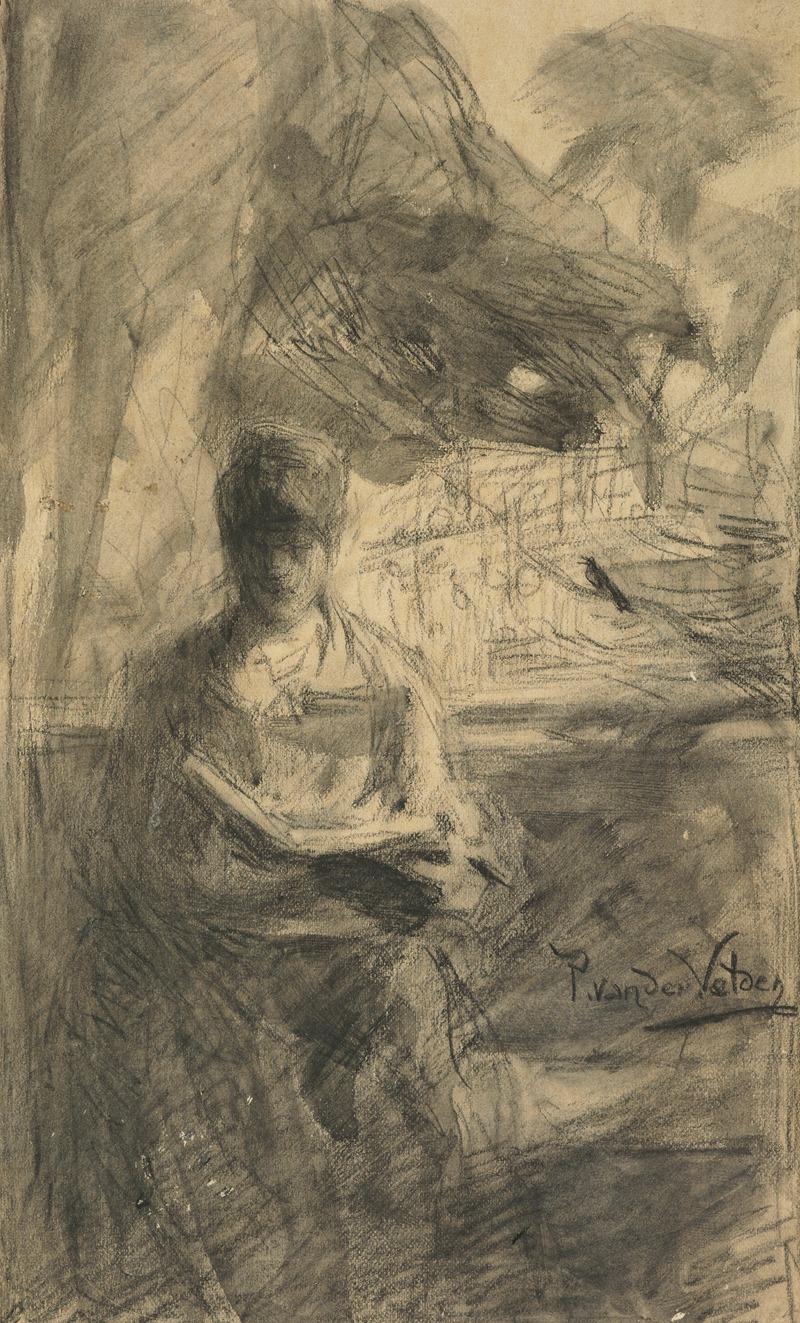 Woman reading by Петр ван дер Вельден, 1871-1873 — digital art print download