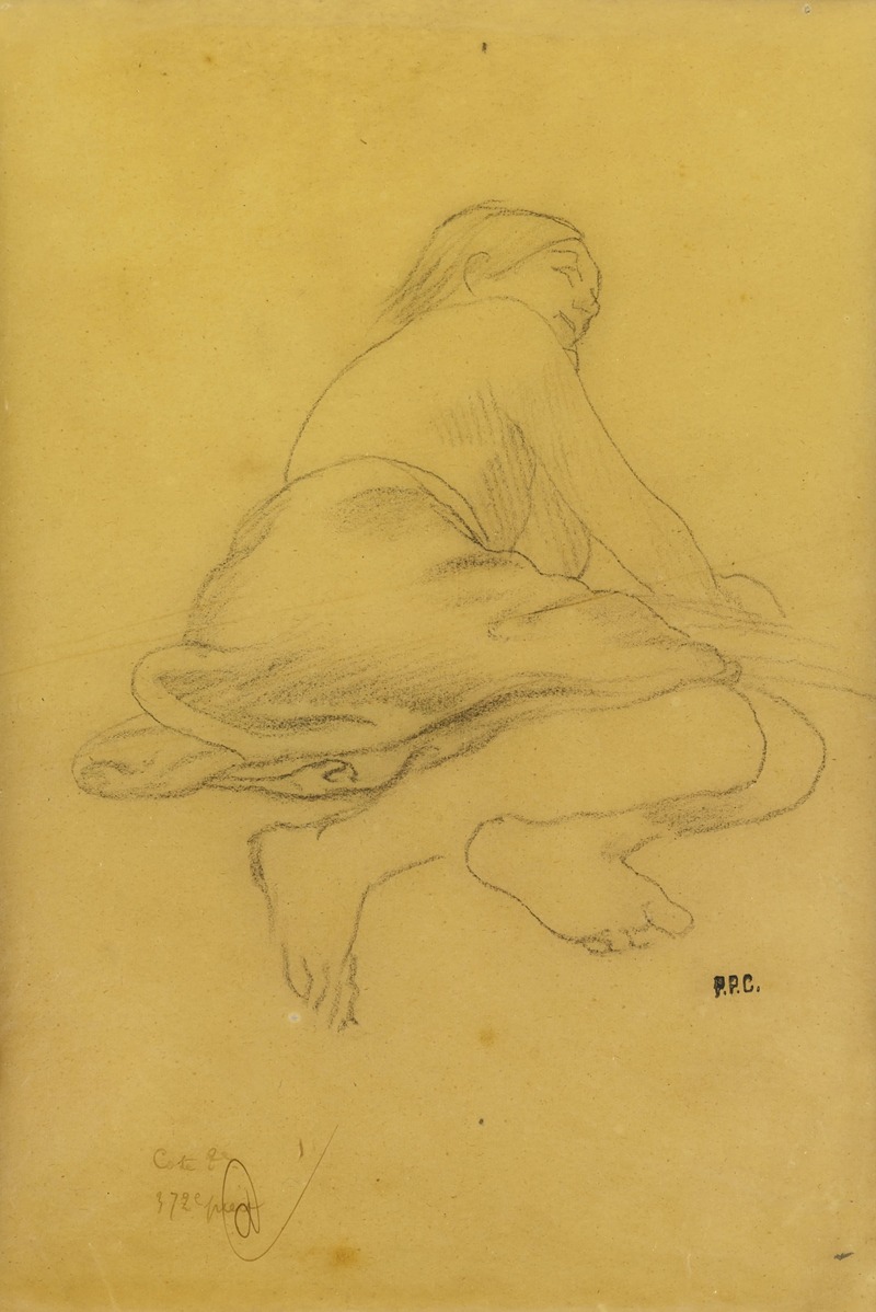 Reclining Semi-Draped Figure by Pierre Puvis de Chavannes — digital art print download