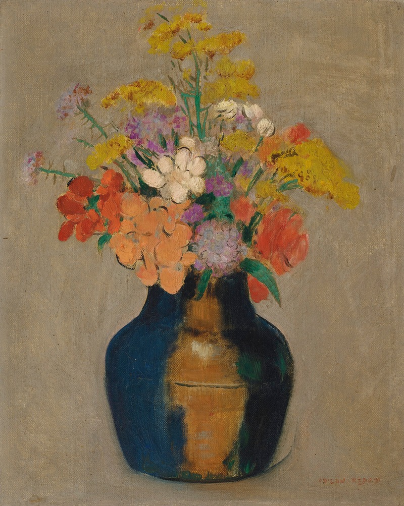 Bouquet de fleurs dans un vase by Одилон Редон — digital art print download