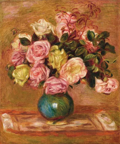 Bouquet de roses dans un vase by Пьер-Огюст Ренуар, 1906 — digital art print download