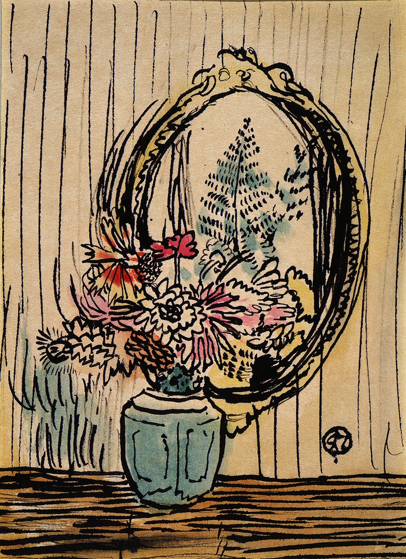 Flowers with a mirror by Raymond McIntyre — digital art print download
