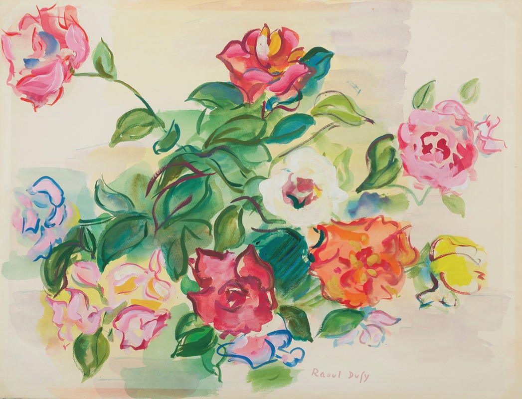 Bouquet de roses by Рауль Дюфи, 1941 — digital art print download