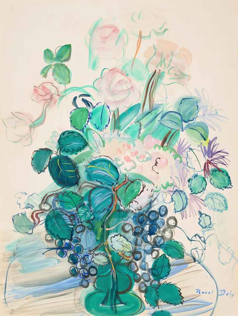 Bouquet à la grappe et aux roses — Raoul Dufy