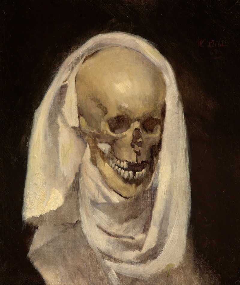 Totenschädel mit Leichentuch — Wilhelm Leibl