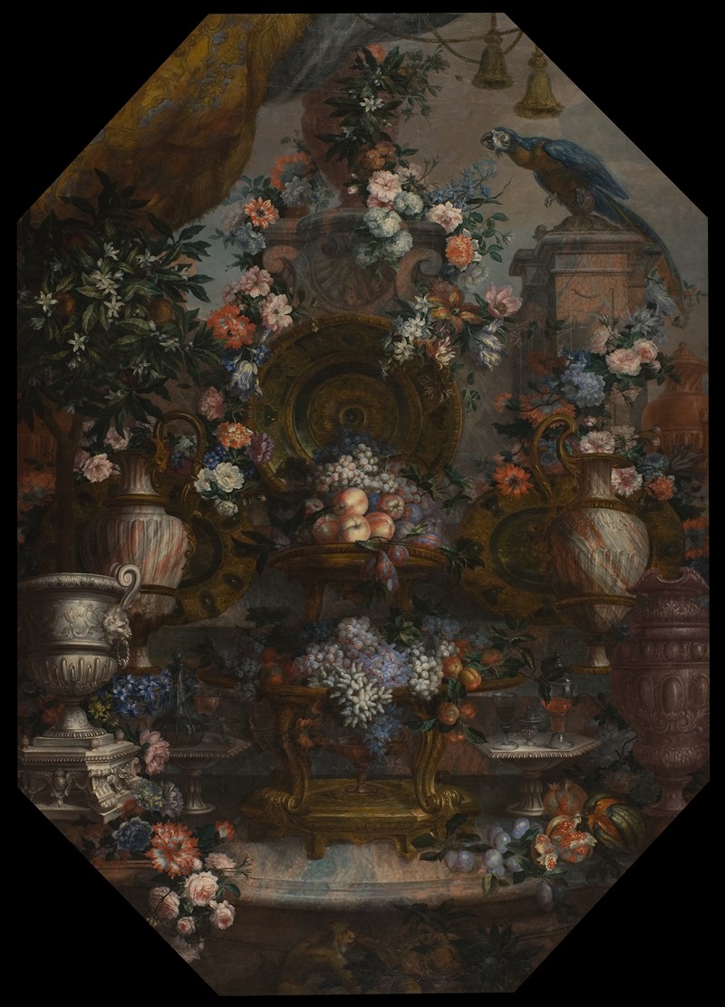Large Flowerpiece with Precious Urns by Antoine Monnoyer — digital art print download