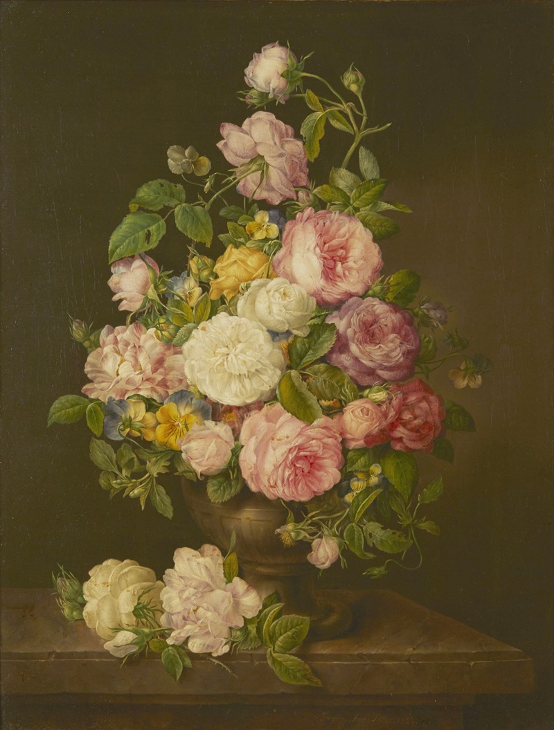 A still life with flowers by Franz Xavier Petter, 1857 — digital art print download