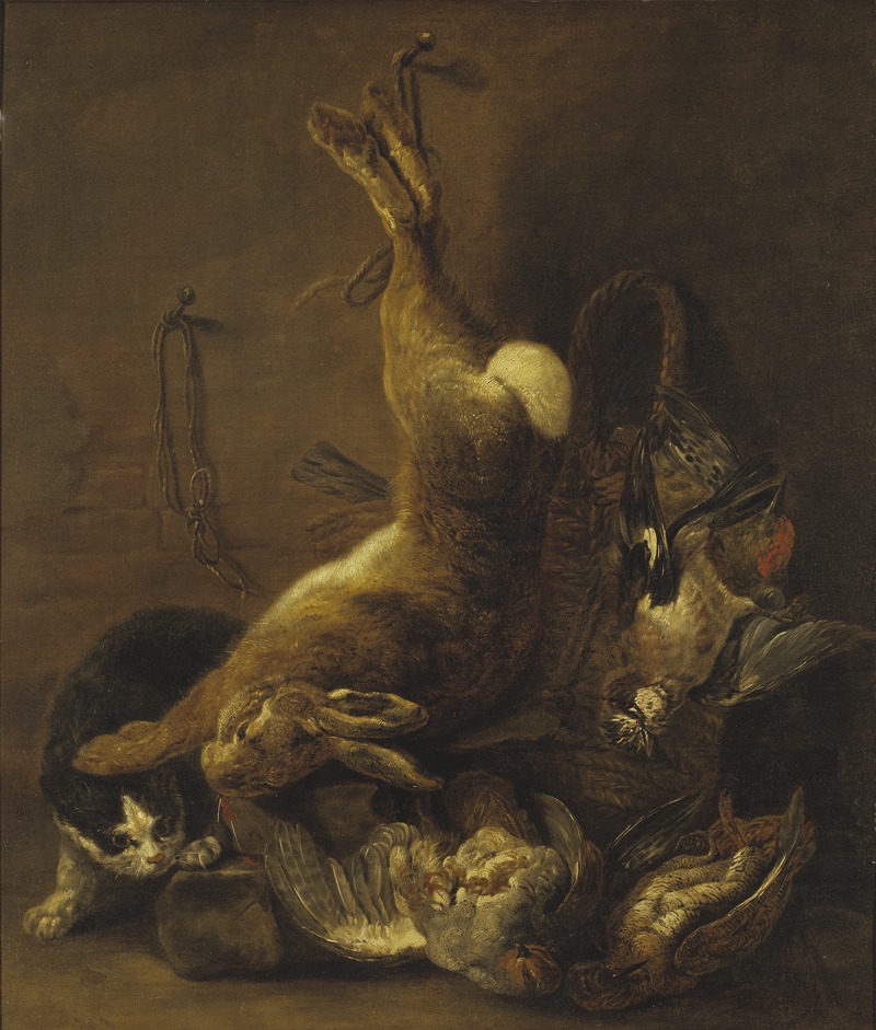 Cat and Still Life with Game by Ян Фит — digital art print download