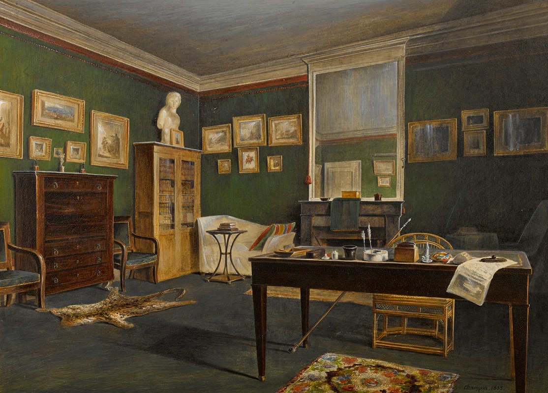 The interior of an artist's studio — Jean-Jacques Champin