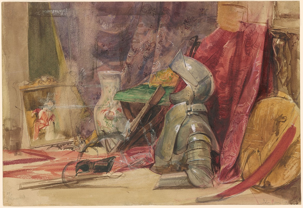 An Interior with Armor and Weaponry by John Frederick Lewis — digital art print download