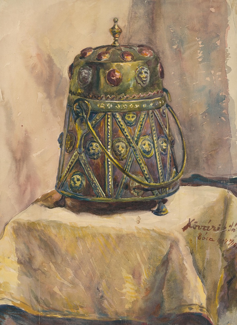 Štúdia ozdobnej kovovej nádoby by Константин Ковари-Качмарик, 1904 — digital art print download