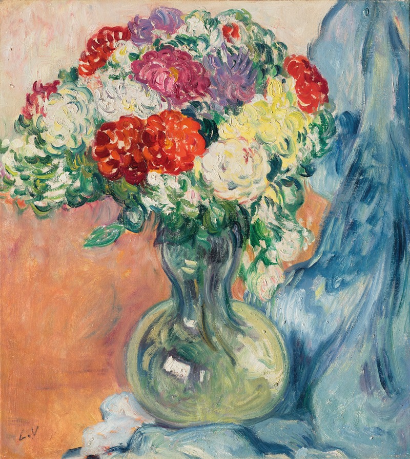 Chrysanthèmes au drap bleu by Louis Valtat, 1910 — digital art print download