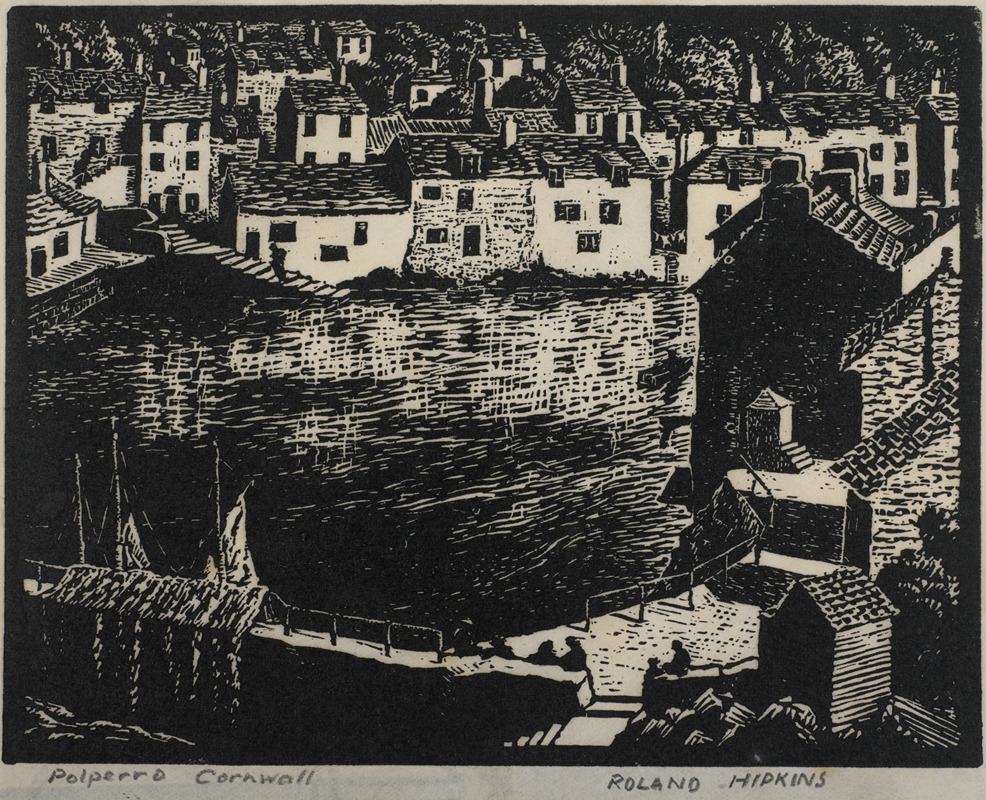 Polperro, Cornwall by Роланд Хипкинс, 1910-1922 — digital art print download