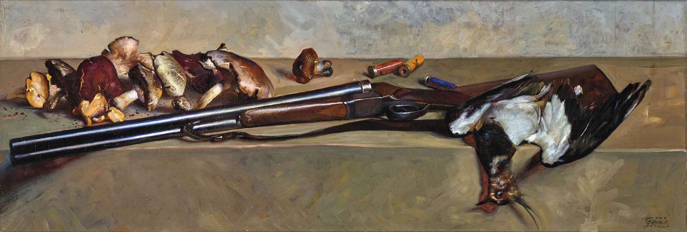 Hunting Still Life with Mushrooms — Cagnaccio di San Pietro