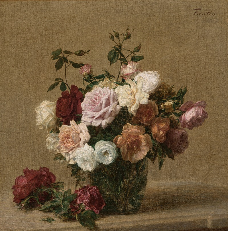 Roses dans une boule de verre by Анри Фантен-Латур, 1885 — digital art print download