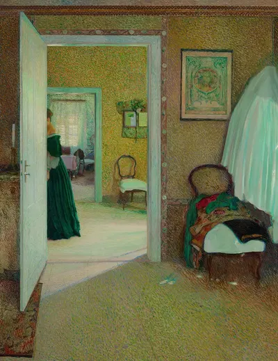 Interior by Зигмунд Уолтер Хампель, 1910 — digital art print download