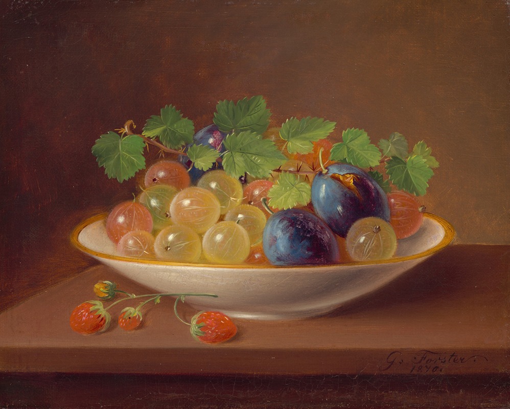 Still Life with Fruit by George Forster, 1870 — digital art print download