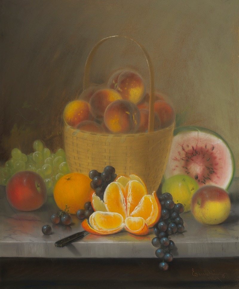 Still Life with Fruit by Джон Джозеф Эннекинг, 1864 — digital art print download