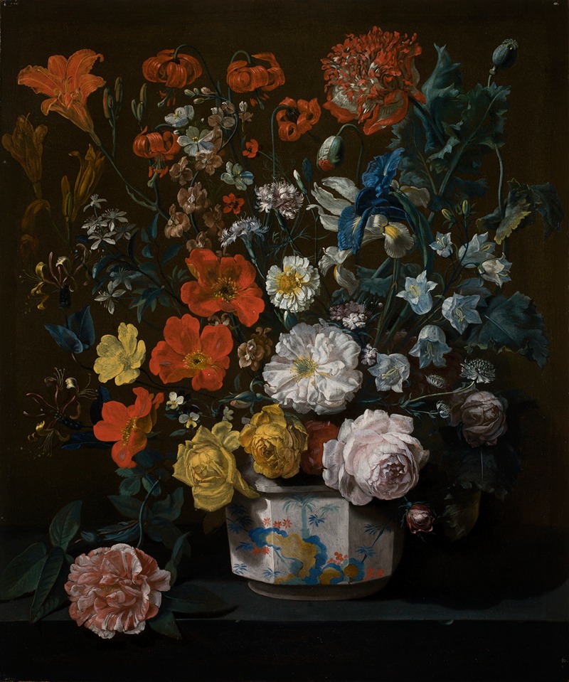 Flowers in a Chantilly Vase by Louis Tessier, c.1760 — digital art print download
