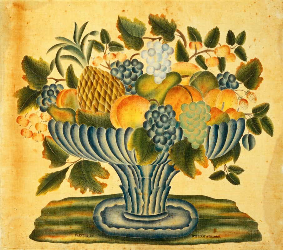Bowl of Fruit by William Stearns, c. 1830 — digital art print download