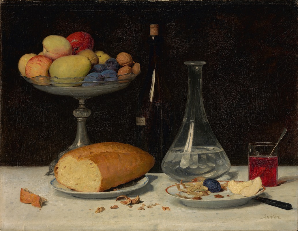 Still life; Moderateness by Альберт Анкер, 1896 — digital art print download