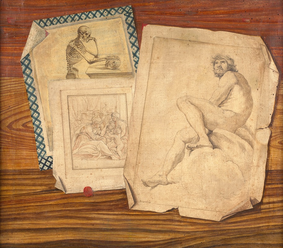 Trompe l’œil aux trois estampes by Pompeo Lapi — digital art print download