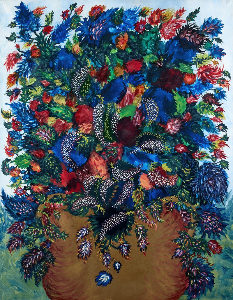 Fleurs ou Bouquet de fleurs ou Vase jaune — Séraphine Louis
