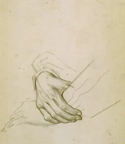 Untitled (study of hands) – preparatory drawing for 'The marriage at Cana' by Winifred Knights — digital art print download
