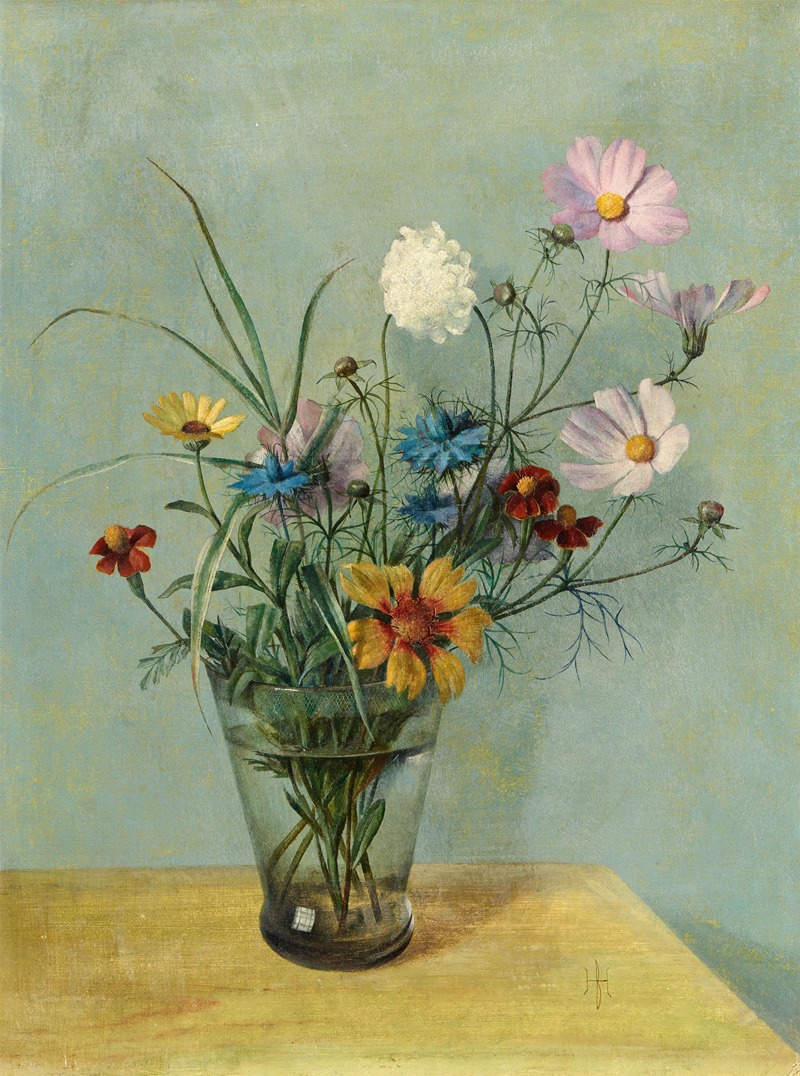 Blumenstillleben in Glasvase by Герберт Бёттгер, 1935 — digital art print download
