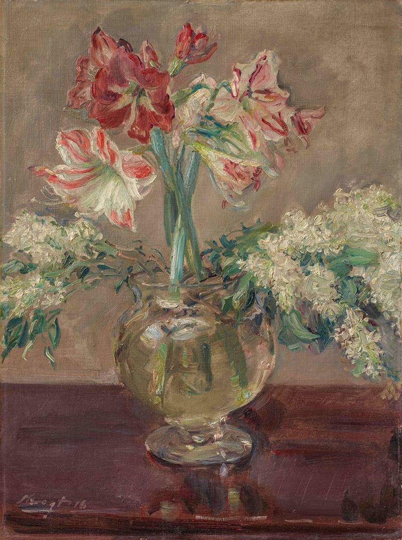 Amaryllis und Flieder by Макс Слевогт, 1916 — digital art print download