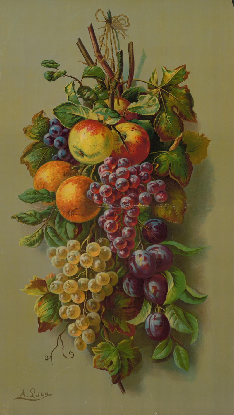 Apples, Plums & grapes by Мюллер, Люхсингер и Ко, 1902 — digital art print download