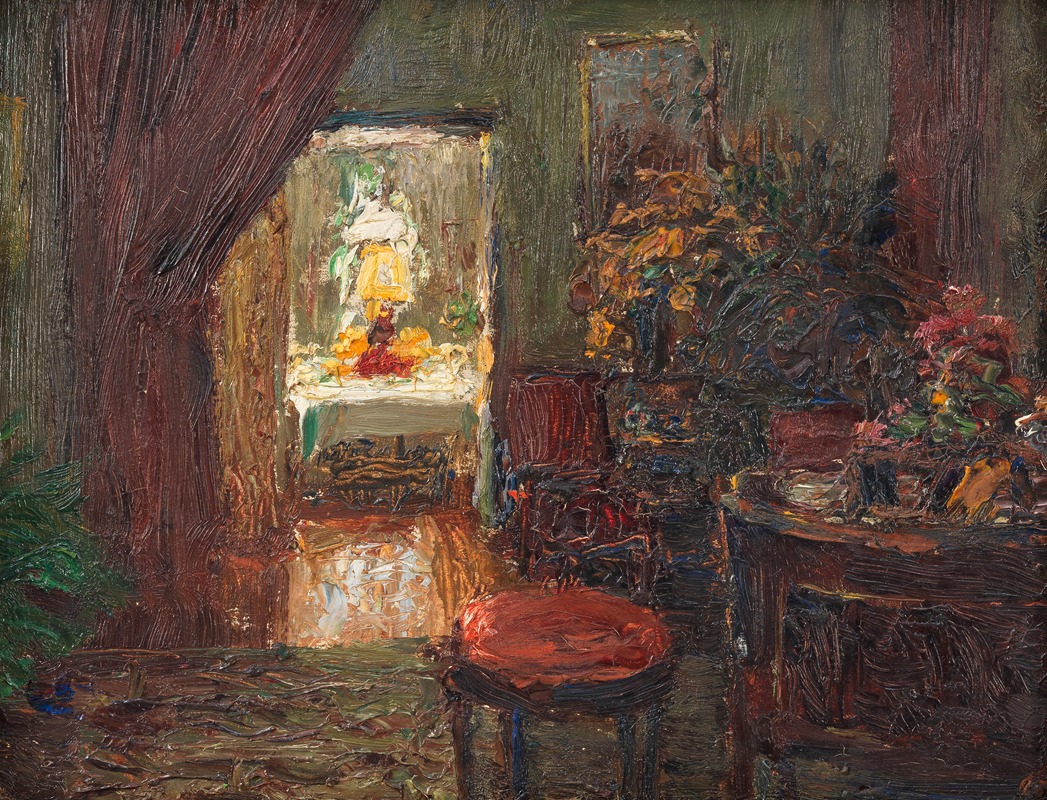 Blick auf eine festlich gedeckte Tafel by Ольга Визингер-Флориан, 1910 — digital art print download