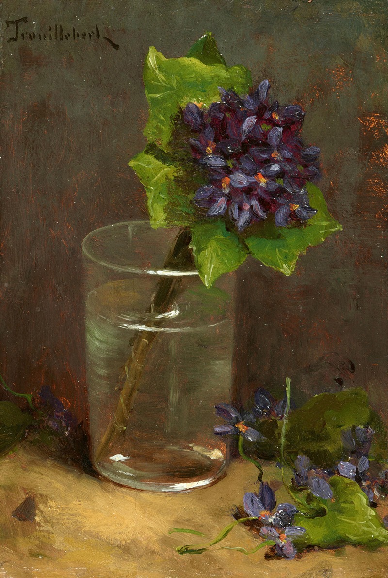 Veilchenstrauß in einem Glas by Поль Дезир Труйльбер — digital art print download