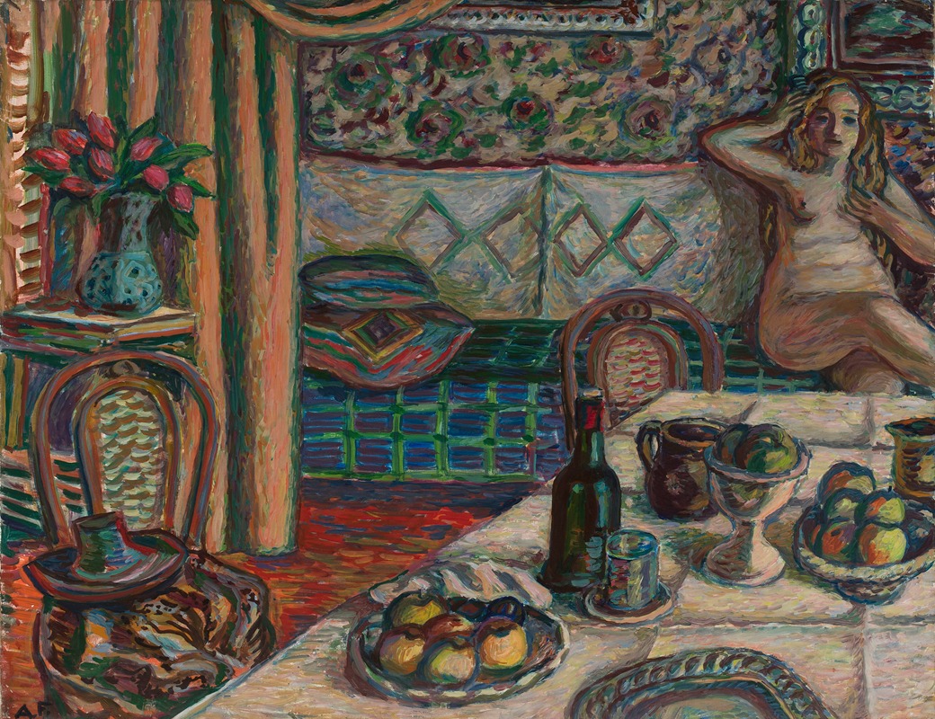 Still life with a nude by Abraham Hirsz Frydman — digital art print download