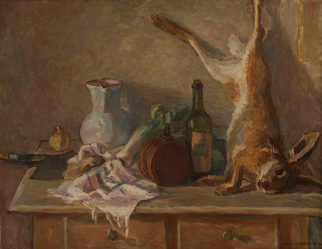 Still life (with a hare) by Леонард Пекальский, 1936 — digital art print download