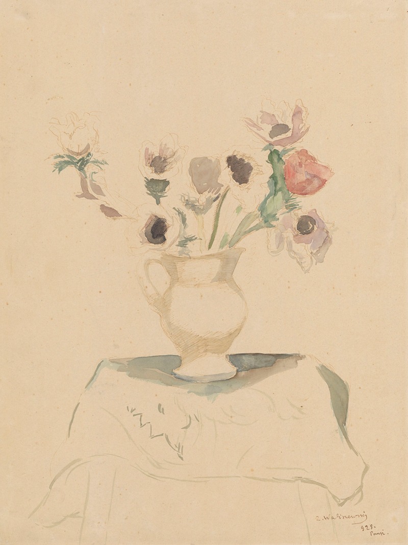 Flowers in a jug by Зигмунт Валишевский, 1928 — digital art print download