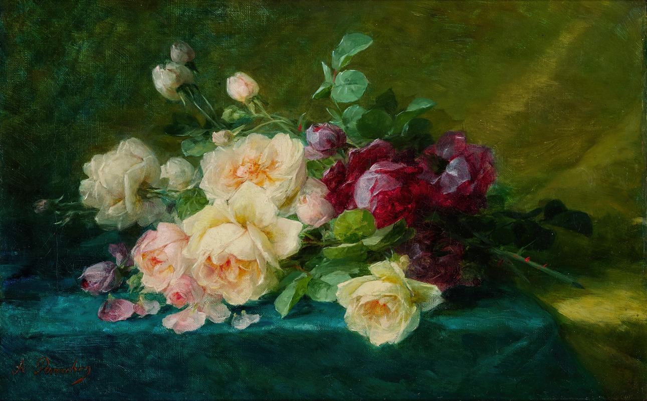 Still Life with Roses by André Perrachon — digital art print download