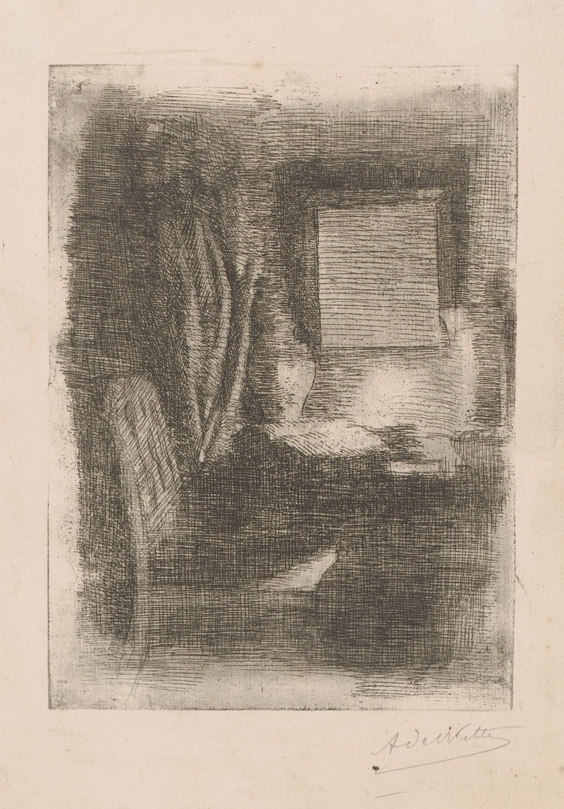 Interieur met bureau by Adrien de Witte — digital art print download