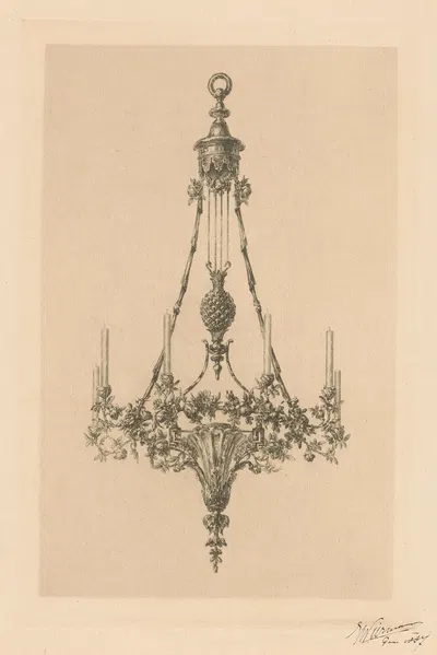 Kroonluchter voor tien kaarsen by Eduard Niermans, 1887 — digital art print download