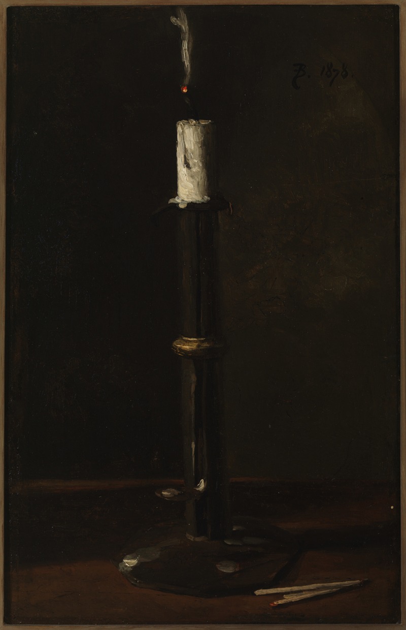 Nature morte avec bougie by Франсуа Бонвен, 1878 — digital art print download
