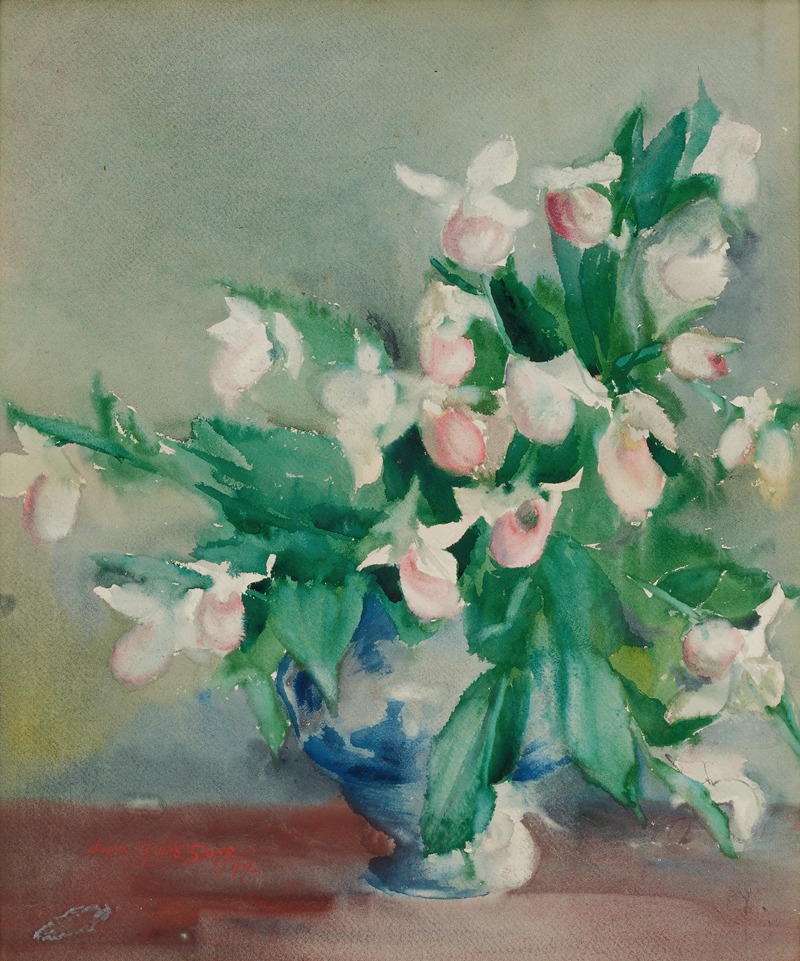 Untitled (Flowers in a vase) by Julia Collins Stohr, 1899 — digital art print download